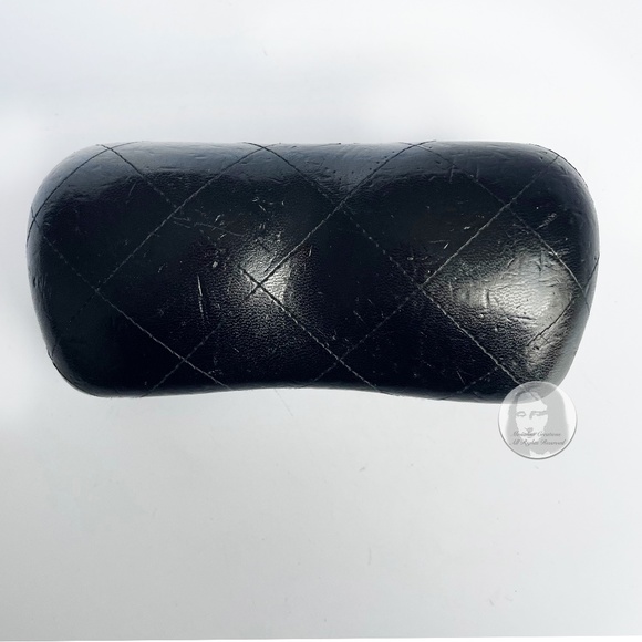 Chanel Eye Glass Case Black Matelasse Quilted Silver CC Logo Needs Repair - Picture 7 of 10